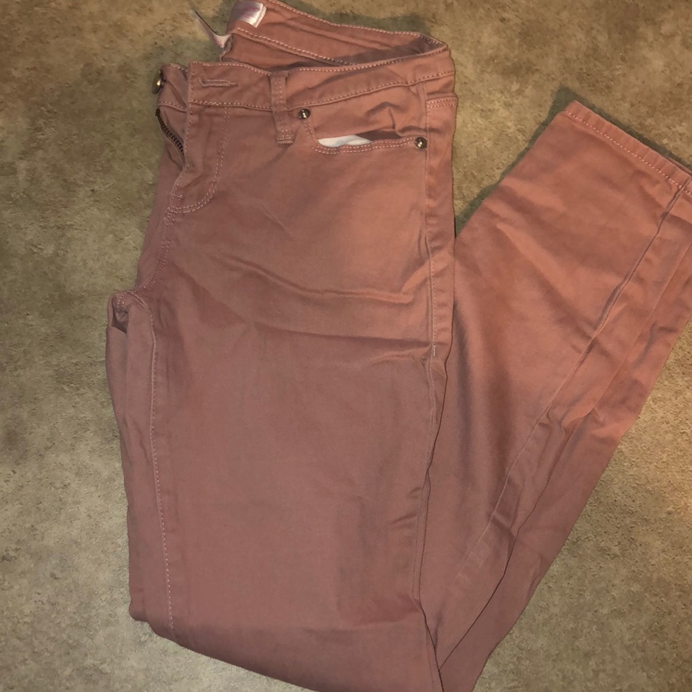 Mauve / light pink skinny jeans
